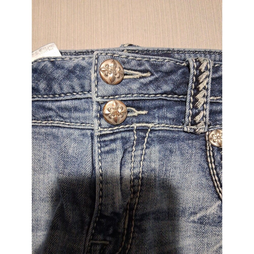 Miss Me Distressed Low Rise Ankle Skinny Blue Jeans Size 29 - Picture 6 of 9
